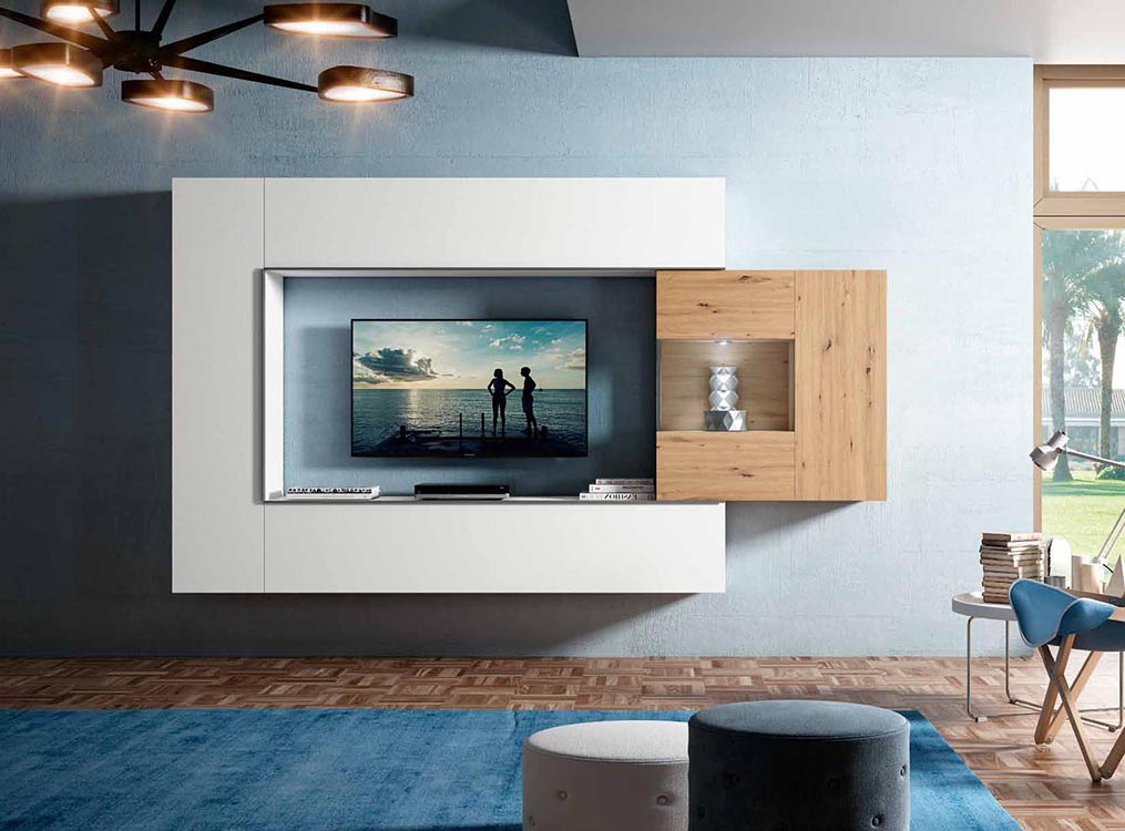 foto de mueble tv madera