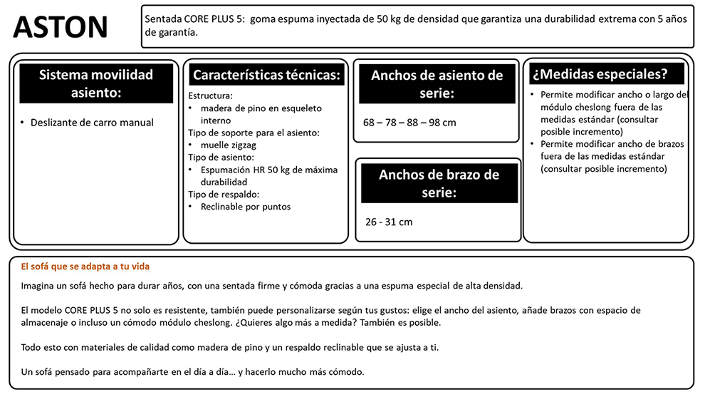 Caracter�sticas para este cat�logo