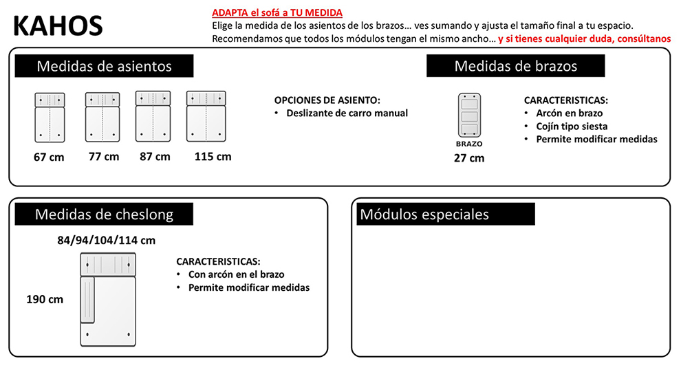 Características para este catálogo